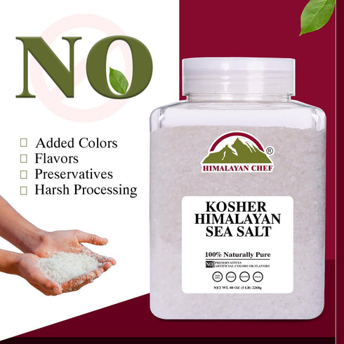 Himalayan Chef Kosher Sea Salt - 5 lbs Plastic Jar | 2 Pack